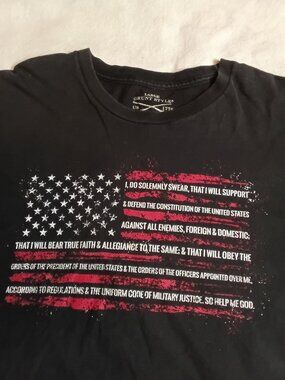 Grunt Style The Oath T-Shirt Size Large USA Flag
